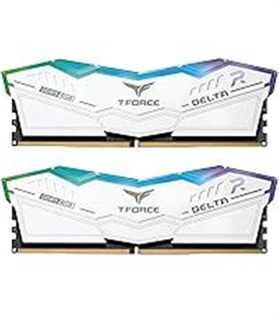  TEAMGROUP T-Force Delta RGB DDR5 Ram 32GB (2x16GB) 6000MHz PC5-48000 CL30 Intel XMP 3.0 & AMD Expo Compatible Desktop Memory Module Ram White FF4D532G6000HC30DC01
