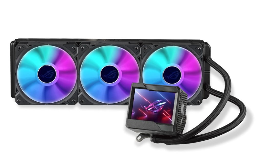  ASUS ROG Ryujin II 360 RGB all-in-one liquid CPU cooler 360mm Radiator (3.5"color LCD, embedded pump fan and 3xNoctua iPPC 2000PWM 120mm radiator fans,compatible with Intel LGA1700, 1200 & AM4 socket)
