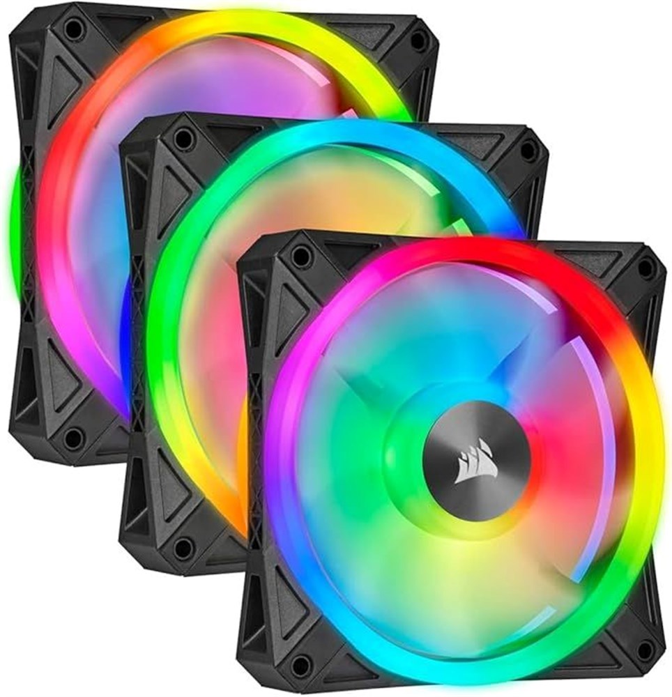 Corsair QL Series, Ql120 RGB, 120mm RGB LED Fan, Triple Pack