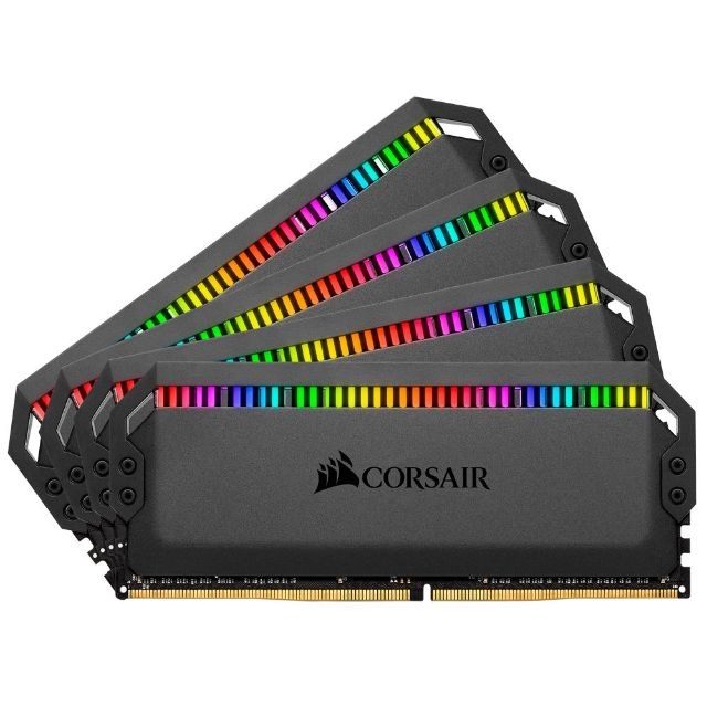  Corsair Dominator Platinum RGB 32GB 4 x 8GB DDR4-3200 PC4-25600 CL16 Quad Channel Desktop Memory Kit