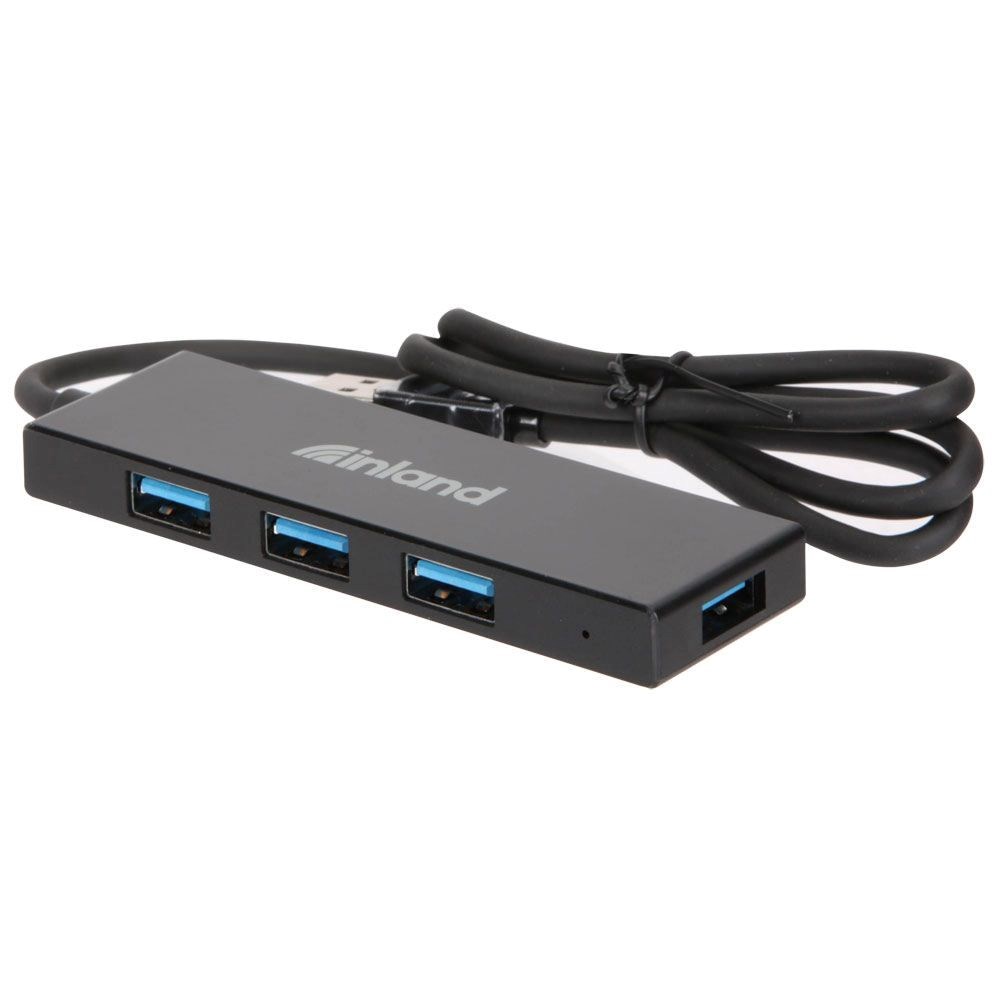 Inland 4 Port USB 3.1 (Gen 1 Type-A) HUB - Black