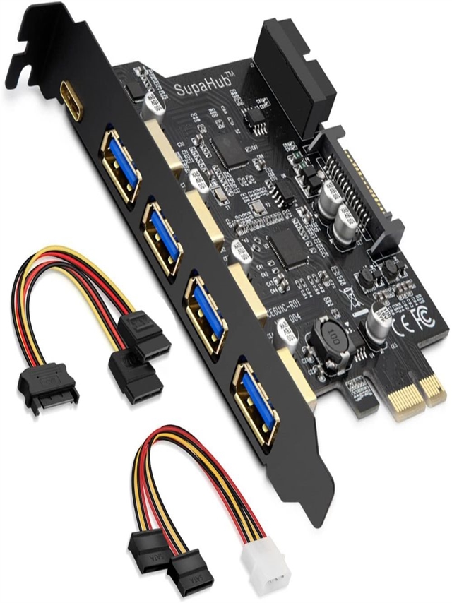  SupaHub PCI-E to Type C (1), Type A (4) USB 3.0 5-Port PCI Express Expansion Card