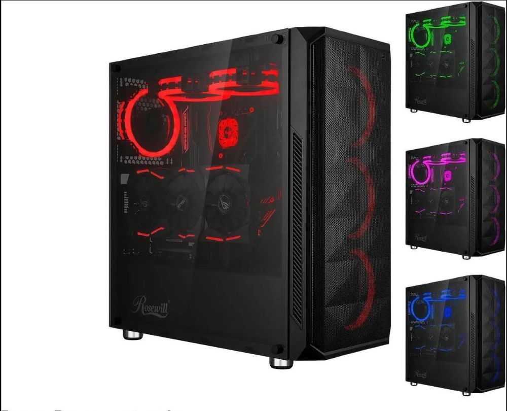 Rosewill SPECTRA D100 ATX Mid Tower Gaming Case With Tempered Glass Side Panel