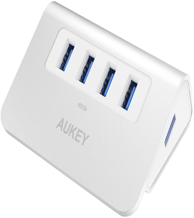  AUKEY USB Hub 3.0 Portable Aluminum 4 Port USB 3.0 Hub for Data Transfer with 3.3ft USB Cable for MacBook Air, Mac Mini, iMac, Laptop, PC, USB Flash Drives, HDD Hard Drive (Si