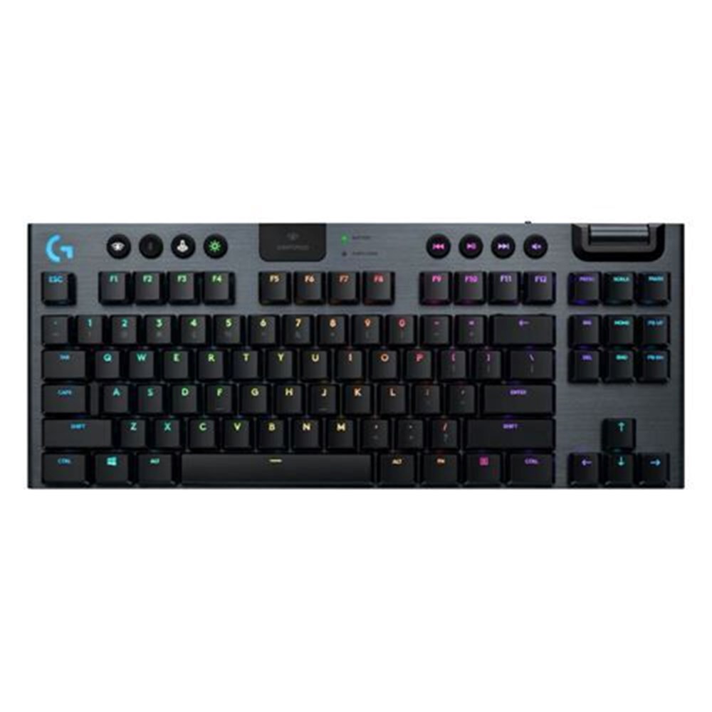 Logitech G G915 TKL Tenkeyless LIGHTSPEED Wireless RGB Mechanical Gaming Keyboard (Carbon) - GL Clicky Switch