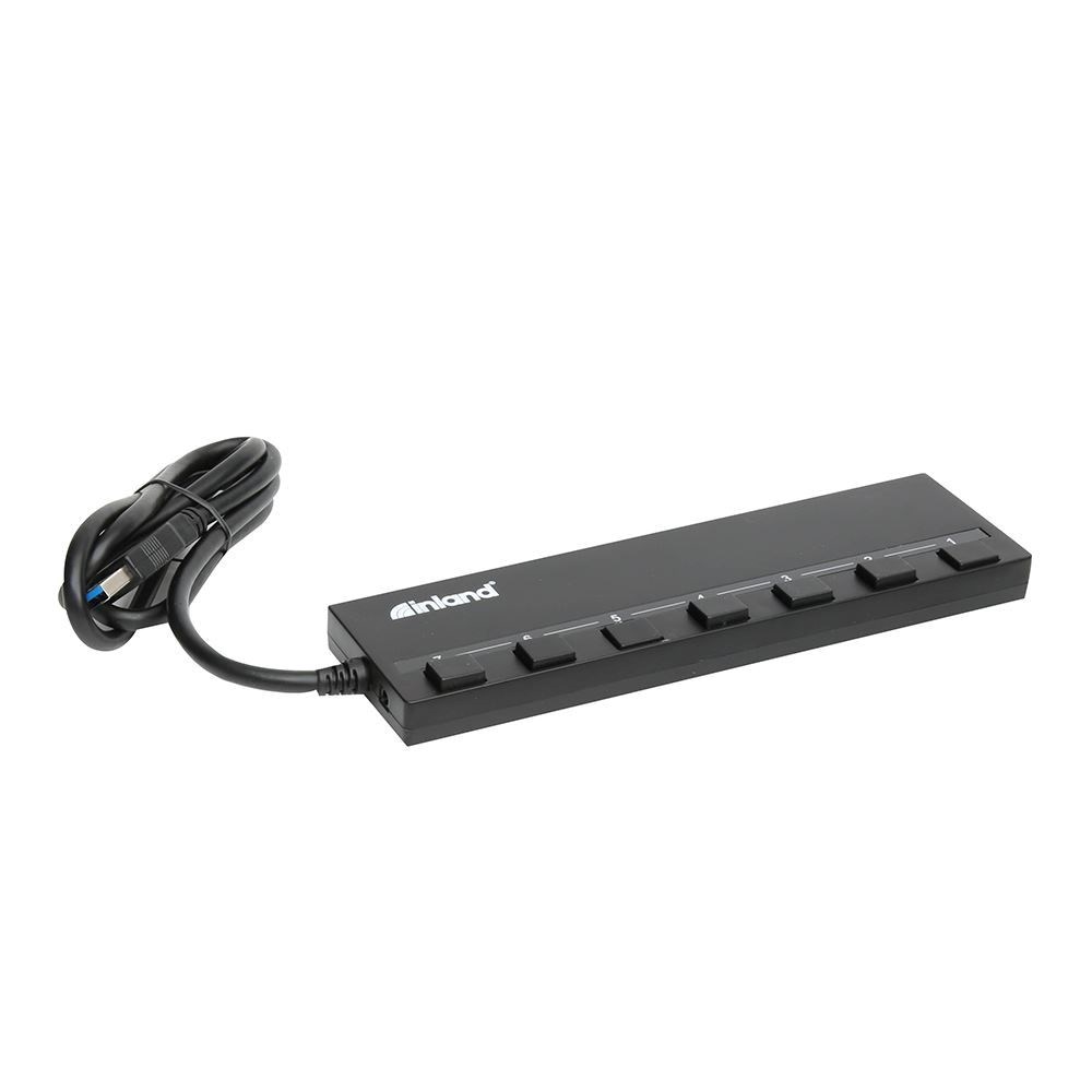 Inland 7 Port USB 3.1 Gen 1 Hub - Black