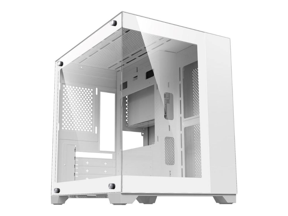 DIYPC DIY-CUBE01-W White USB3.0 Tempered Glass Micro ATX Gaming Computer Case