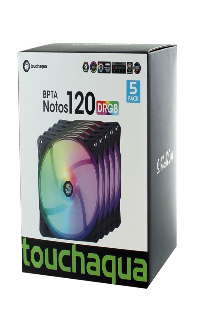  Bitspower Touchaqua Notos RGB 120mm Case Fan - 5 Pack