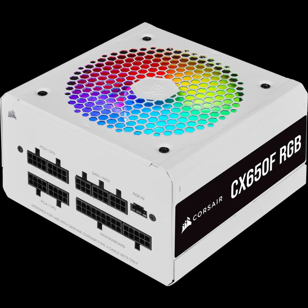  CX Series™ CX650F RGB White — 650 Watt 80 Plus®