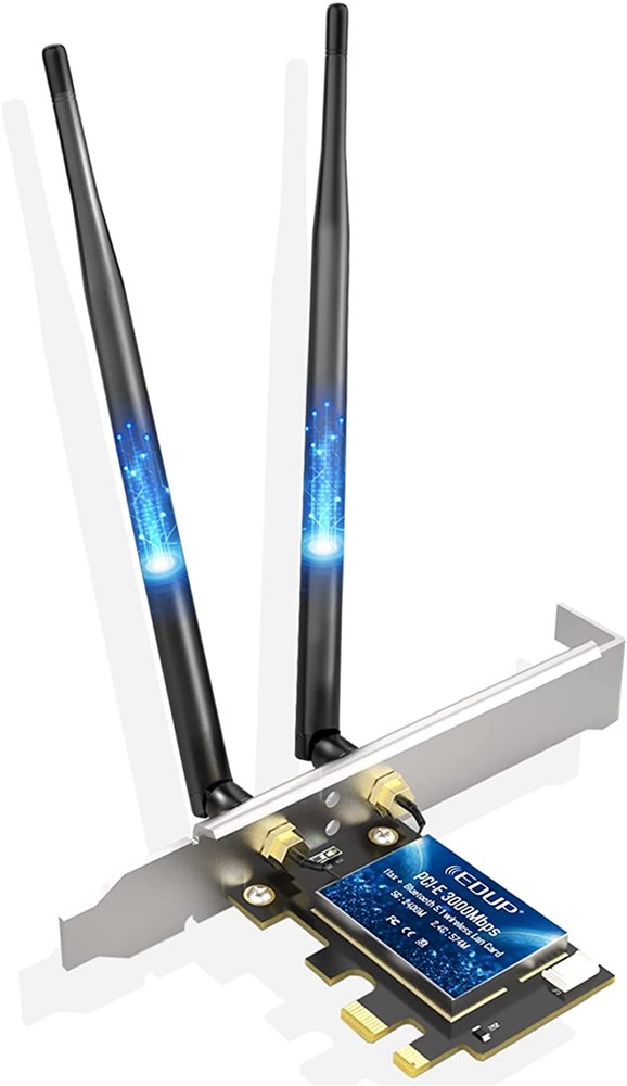 EDUP PCIe WiFi 6 Card Bluetooth 5.1 AX 3000 Mbps AX200 Dual Band 5.GHz/2.4GHz PCI-E Wireless WiFi Network Adapter Card