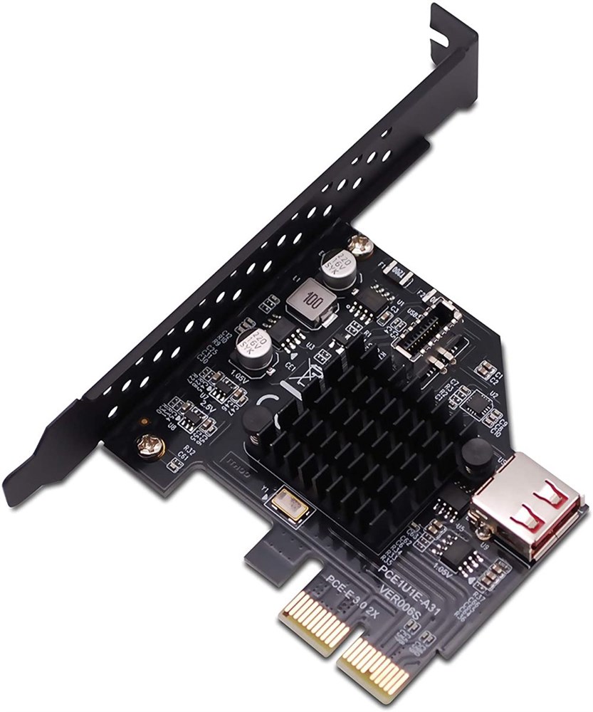 EZDIY-FAB USB3.1 Gen2 Internal 20-pin Front Panel Connector Expansion Card 10 Gbit/s USB 2.0 PCI Express 3.0 X2 Adapter for Desktop PCs (ASM3142)