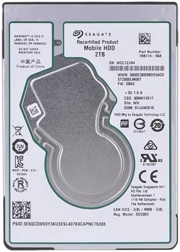  Seagate ST2000LM007 2TB SATA 600 2.5 inches Laptop Hard Drive 5400RPM 128MB