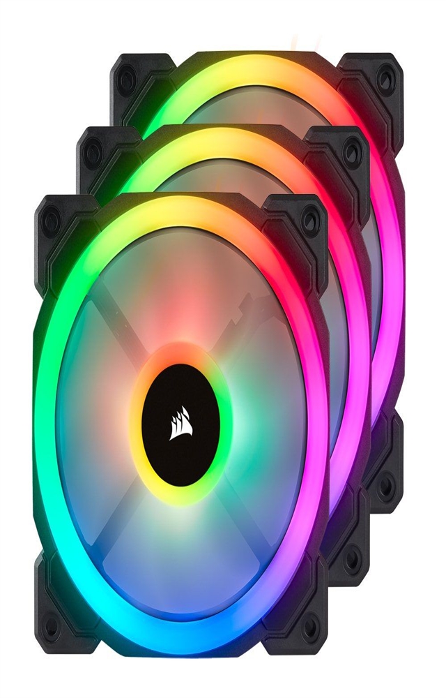  Corsair LL120 RGB Hydraulic Bearing 120mm Case Fan with Lighting Node Pro - Triple Pack