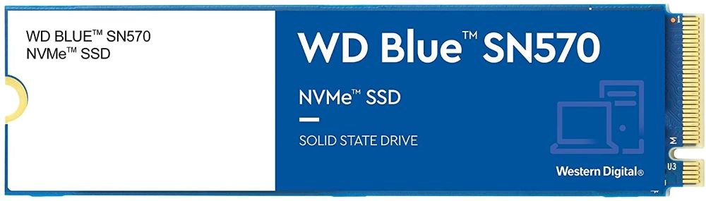  Western Digital 500GB WD Blue SN570 NVMe Internal Solid State Drive SSD - Gen3 x4 PCIe 8Gb/s, M.2 2280, Up to 3,500 MB/s - WDS500G3B0C