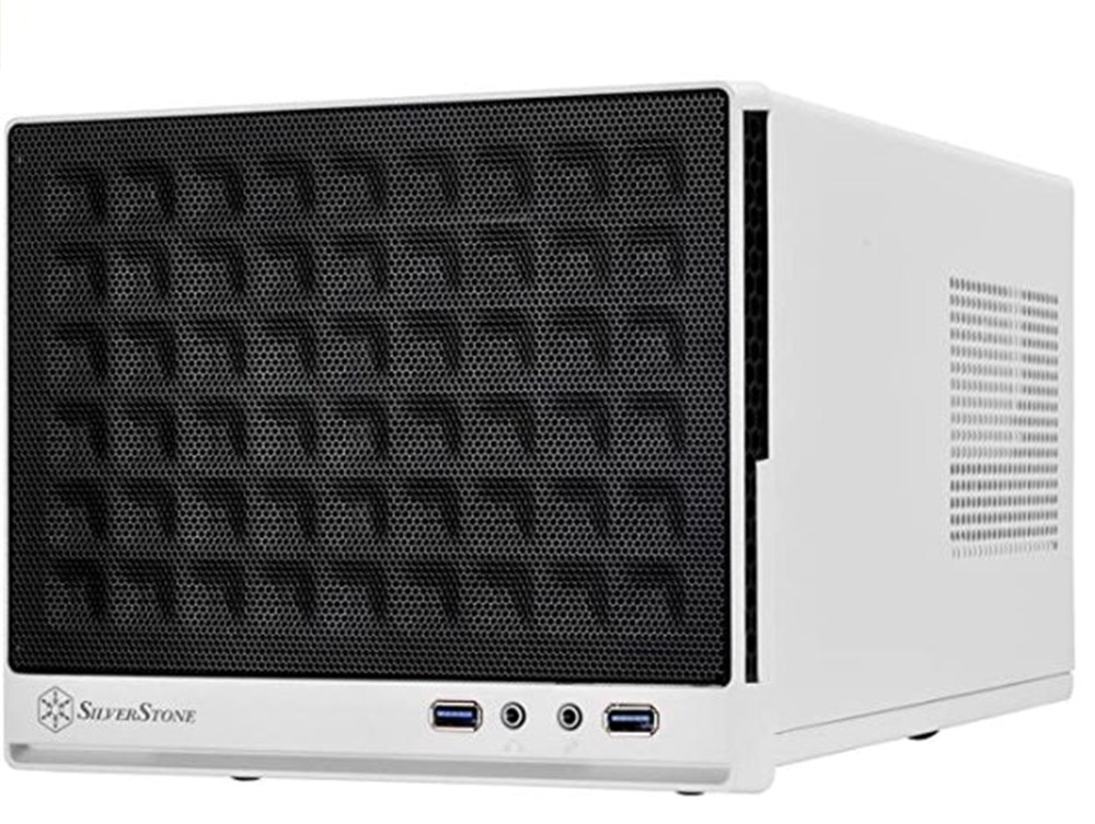  SilverStone Technology Ultra Compact Mini-ITX Computer Case with Mesh Front Panel White & Black (SST-SG13WB-USA)
