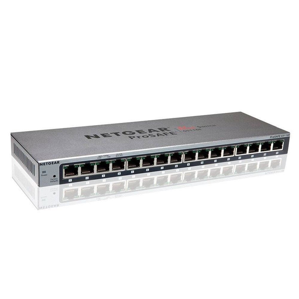 NetGear GS116E-200NAS ProSafe Plus 10/100/1000Base-T 16-Port Gigabit Wall Mount Switch