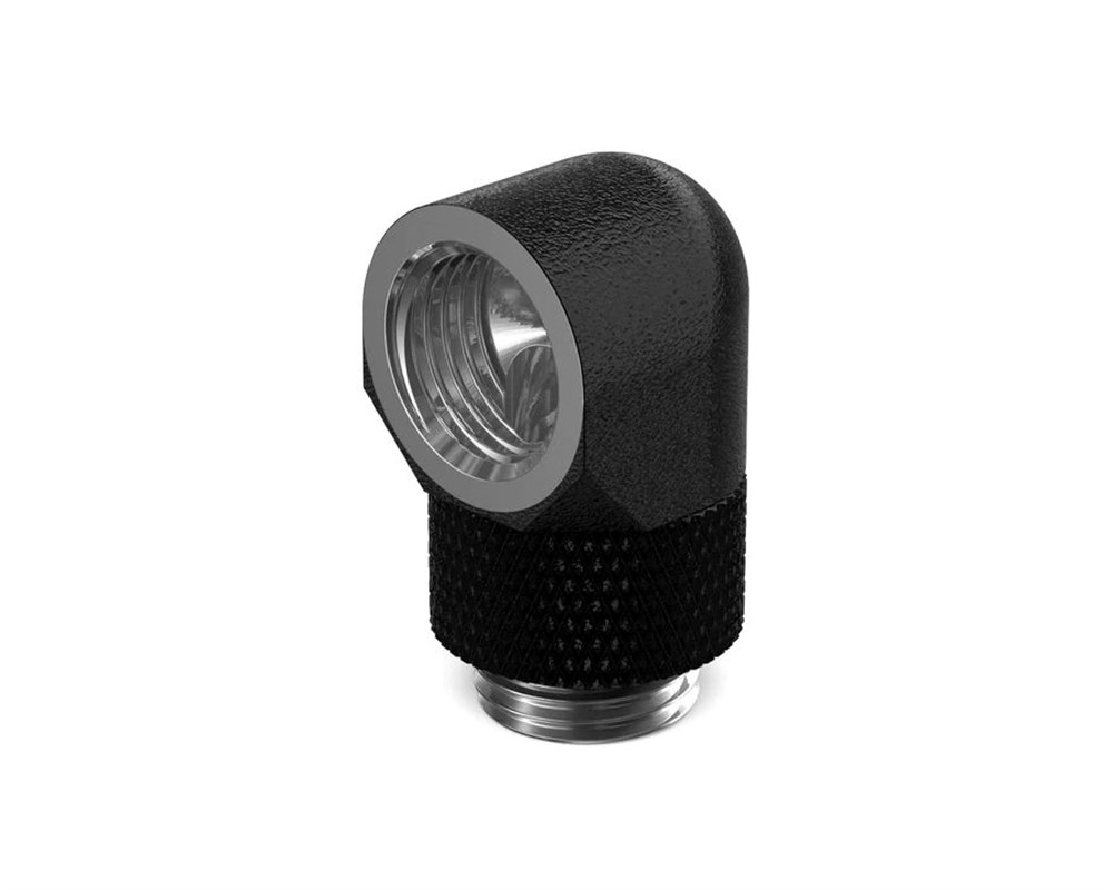  PrimoChill Male to Female G 1/4in. 90 Degree SX Rotary Elbow Fitting - TX Black