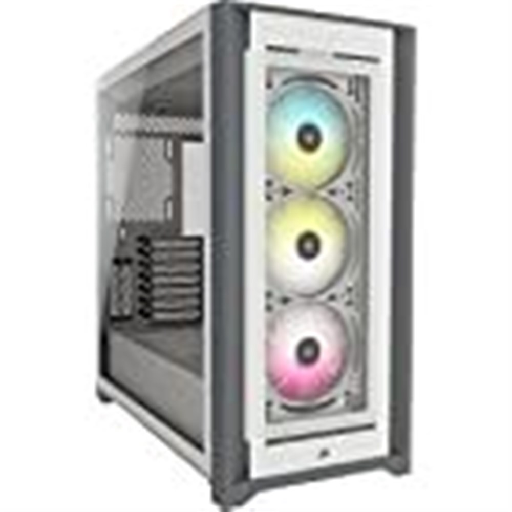 Corsair iCUE 5000X RGB Tempered Glass Mid-Tower ATX PC Smart Case - White