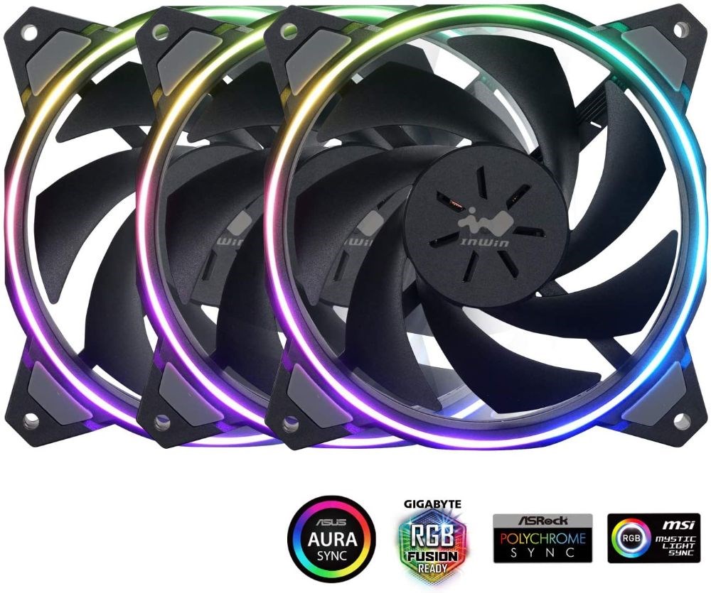  InWin Sirius Loop Addressable RGB Triple Fan Kit 120mm High Performance Cooling Computer Case Fan Cooling