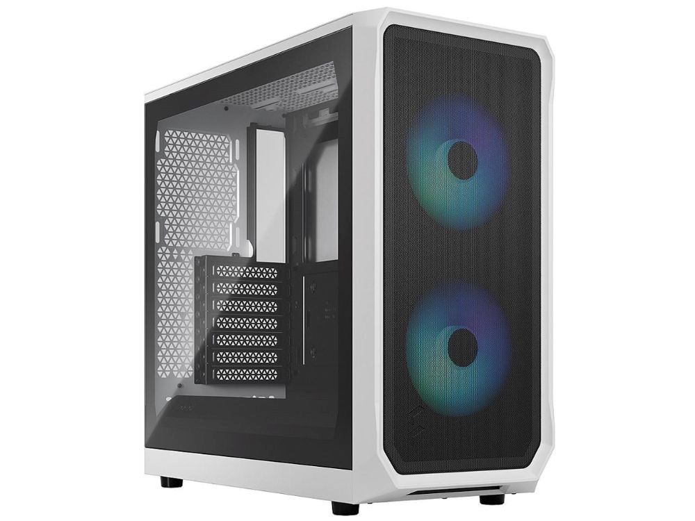  Fractal Design Focus 2 RGB White ATX mATX Mini ITX Clear Tinted Tempered Glass Mid Tower Computer Case