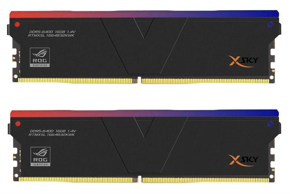 V-COLOR DDR5 XSky ROG Certified 32GB(16GBx2) 6400MHz 2Gx8 CL32-39-39-102 1.4V SK Hynix IC RGB Gaming Desktop Upgrade RAM Memory Module - Black (RTMXSL1664832KWK)
