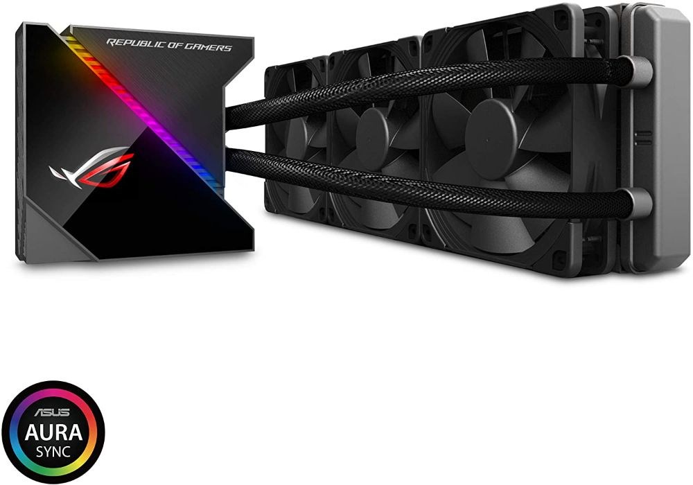 ASUS Rog Ryujin 360 RGB AIO Liquid CPU Cooler 360mm Radiator (Three 120mm 4-pin Noctua iPPC PWM Fans) with Livedash Oled Panel and FanXpert Controls