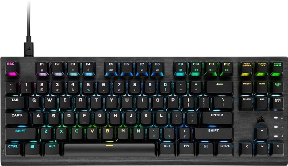 Corsair K60 PRO TKL Wired Optical-Mechanical OPX Linear Switch Gaming Keyboard with 8000Hz Polling Rate - Black