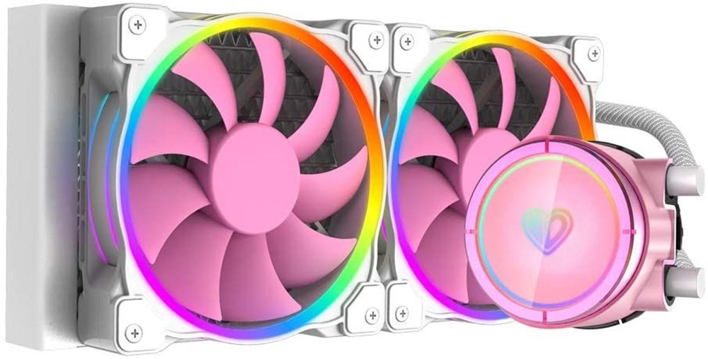  ID-COOLING PINKFLOW 240 CPU Water Cooler 5V Addressable RGB AIO Cooler 240mm CPU Liquid Cooler 2X120mm RGB Fan, Intel 115X/1200/2066, AMD AM4