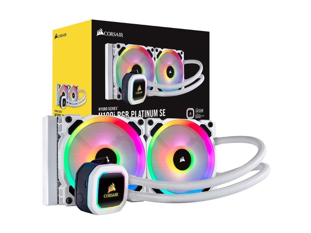  Corsair H100i RGB PLATINUM SE 63 CFM Liquid CPU Cooler
