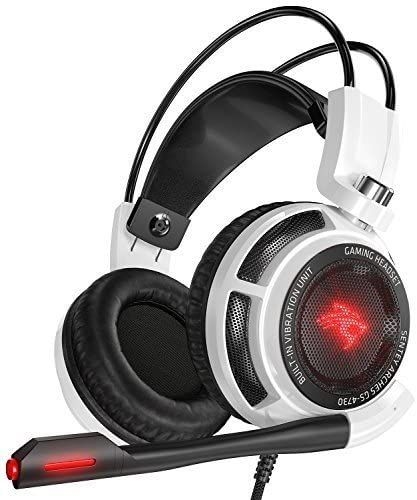 Sentey GS-4731 Virtual 7.1 USB DAC Arches with Vibration Intelligent 4d Extreme Bass Gaming Headphone with in-line Control - White