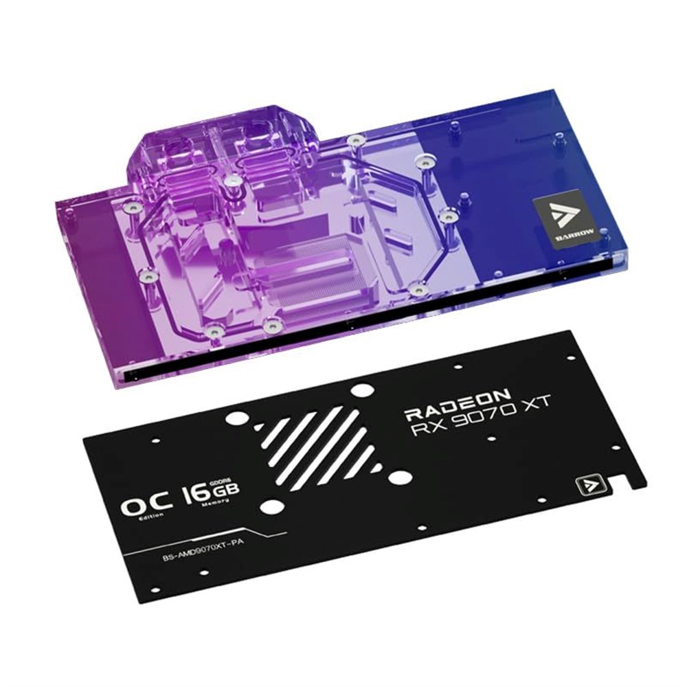  Barrow rx 9070 xt Taichi Water Block White Backplate