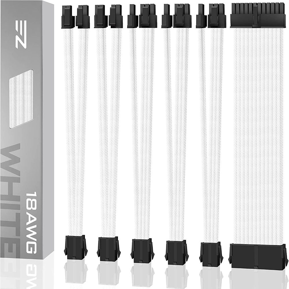 EZDIY White mod sleeve cables