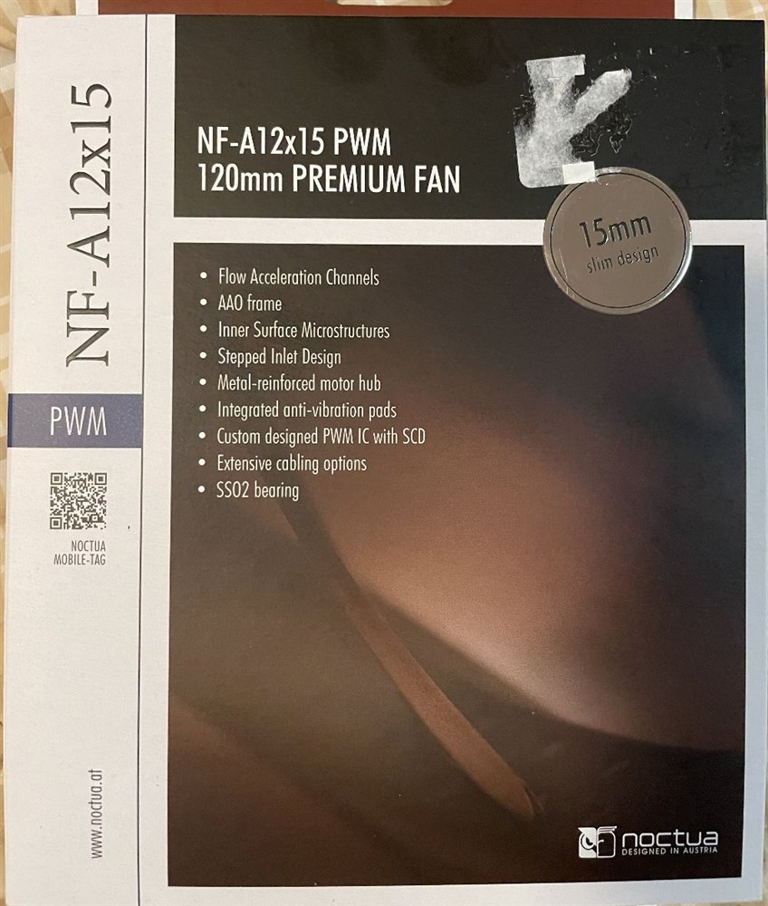 Noctua NF-A12x15 PWM Premium Quiet Slim Fan