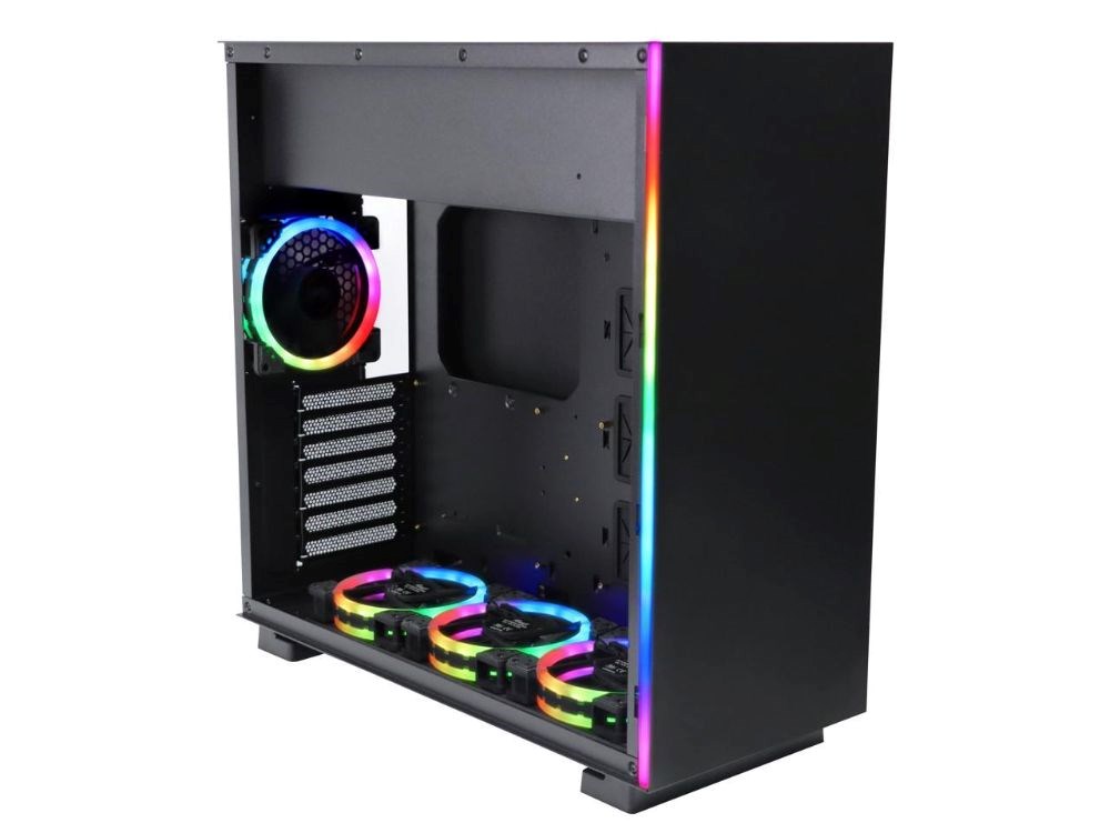  Rosewill PRISM S500 ATX Mid Tower Gaming PC Computer Case, Aura Sync Compatible Dual Ring RGB LED Fans, Top Mount PSU & HDD/SSD, Tempered Glass & Stee