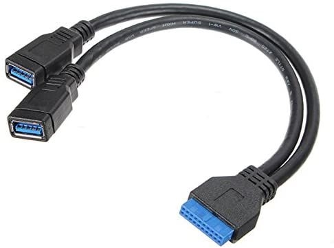 CY 2 Ports USB 3.0 Female to Motherboard 20pin Header Cable for Front Panel 20cm