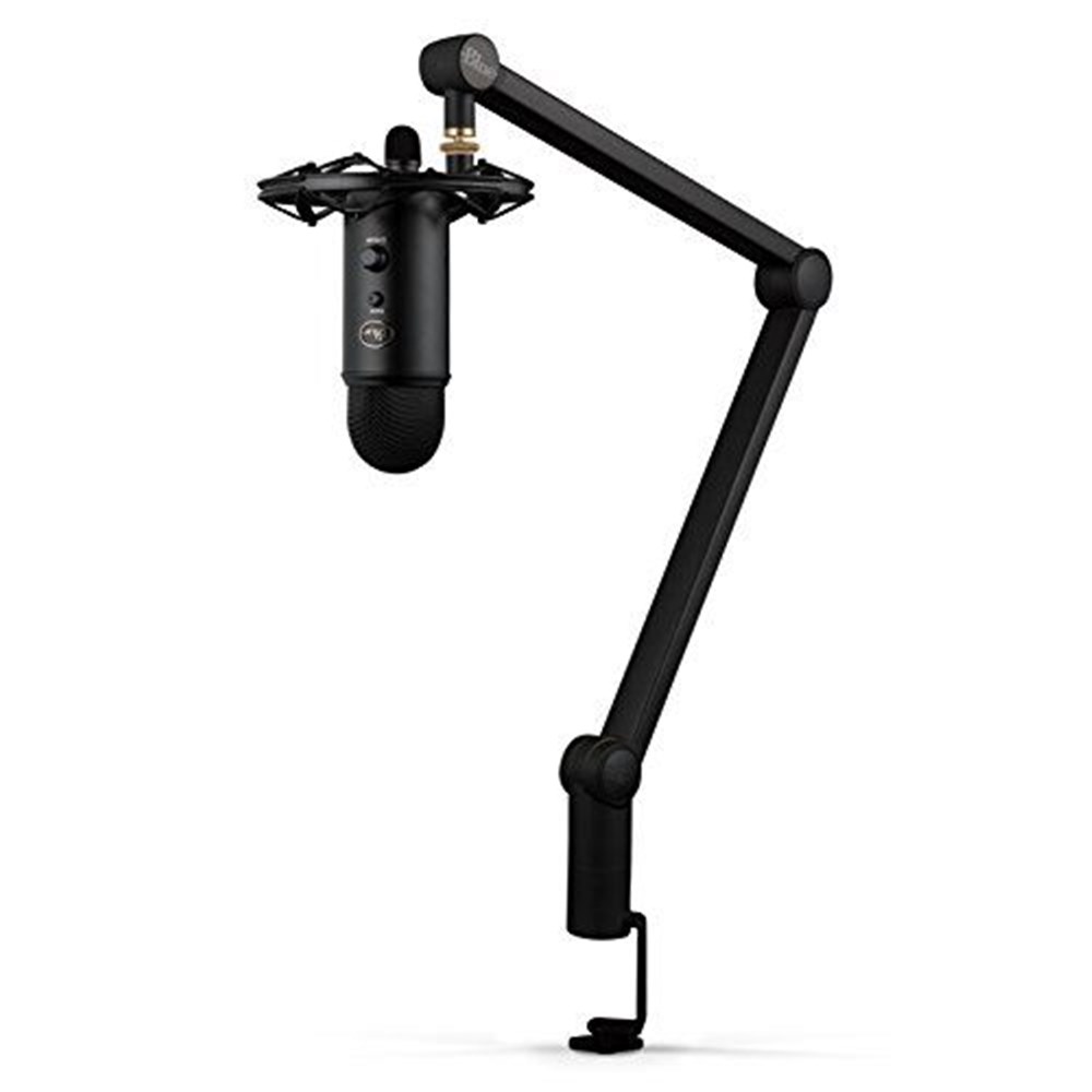  Blue Yeticaster Professional Broadcast Bundle with Yeti USB Microphone, Radius III Shockmount and Compass Boom Arm