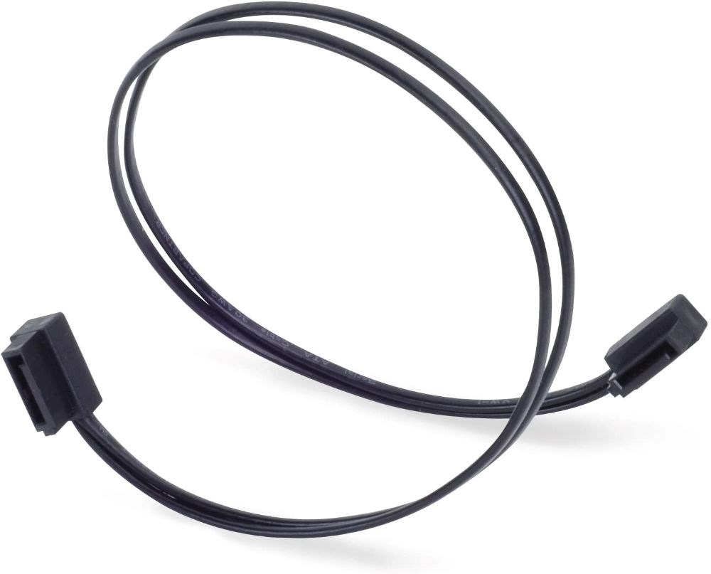  Silverstone Tek 300mm Ultra Thin 0-Degree SATA Cable with Custom Low-Profile Connectors