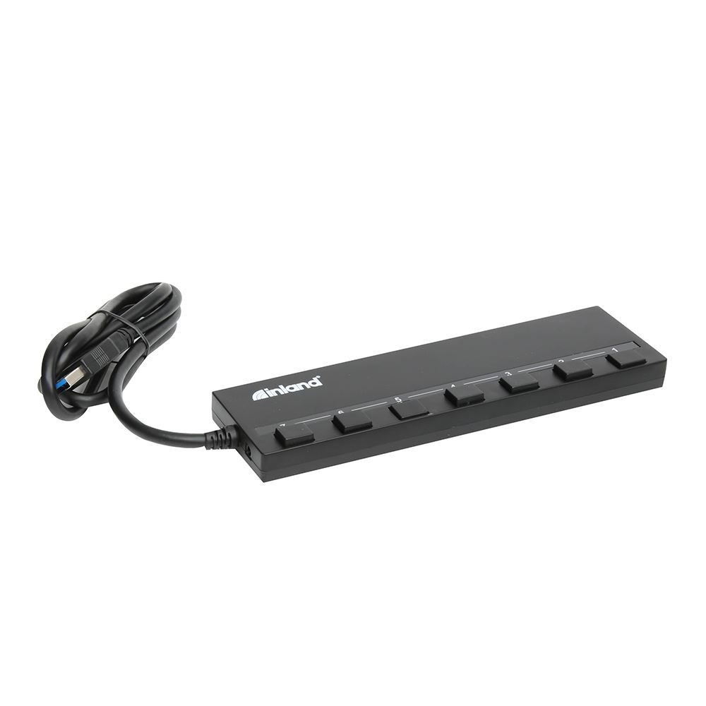Inland 7 Port USB 3.1 Gen 1 Hub - Black