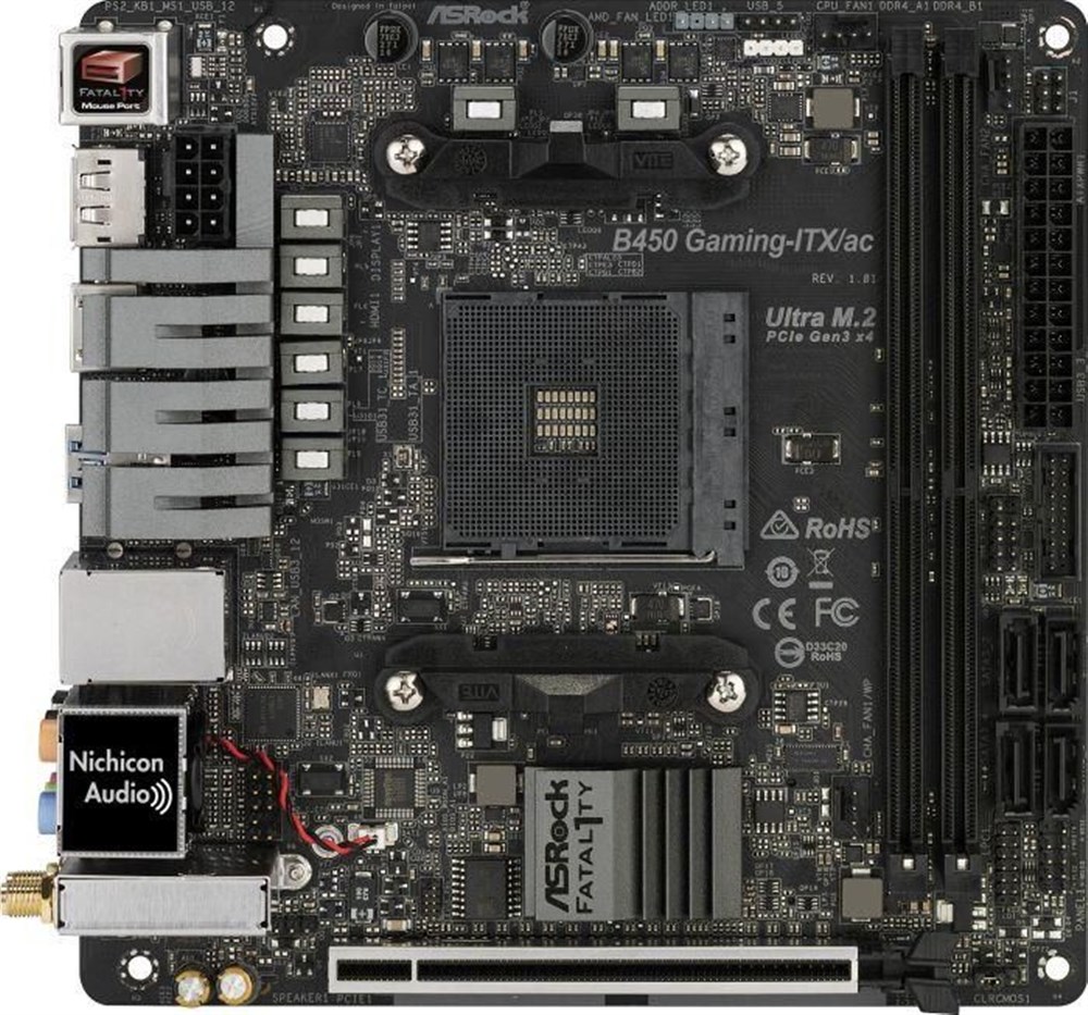 ASRock Fatal1ty B450 Gaming-ITX/ac Mini ITX AM4 Motherboard