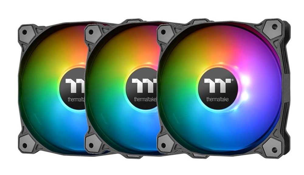 Thermaltake Riing Quad Black 12 RGB Hydraulic Bearing 120mm Case Fan - Triple pack