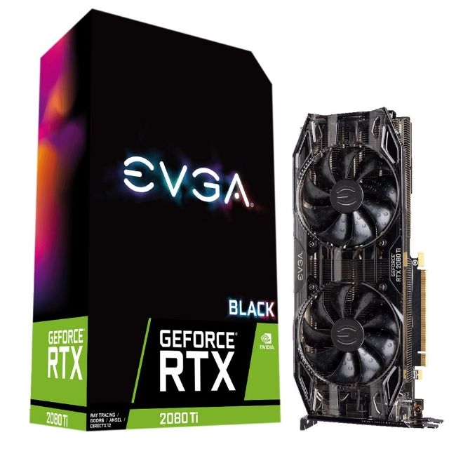  EVGA Black Gaming GeForce RTX 2080 Ti Dual-Fan 11GB GDDR6 PCIe Video Card