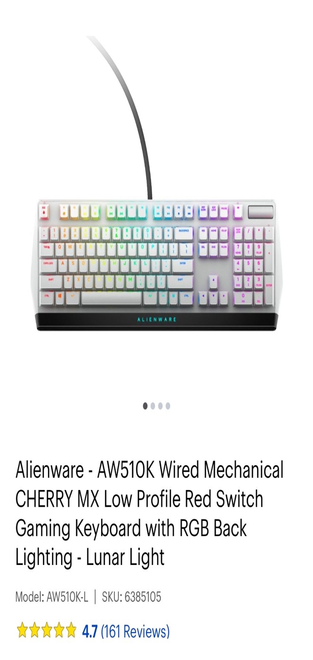  Alienware AW510K lunar light keyboard