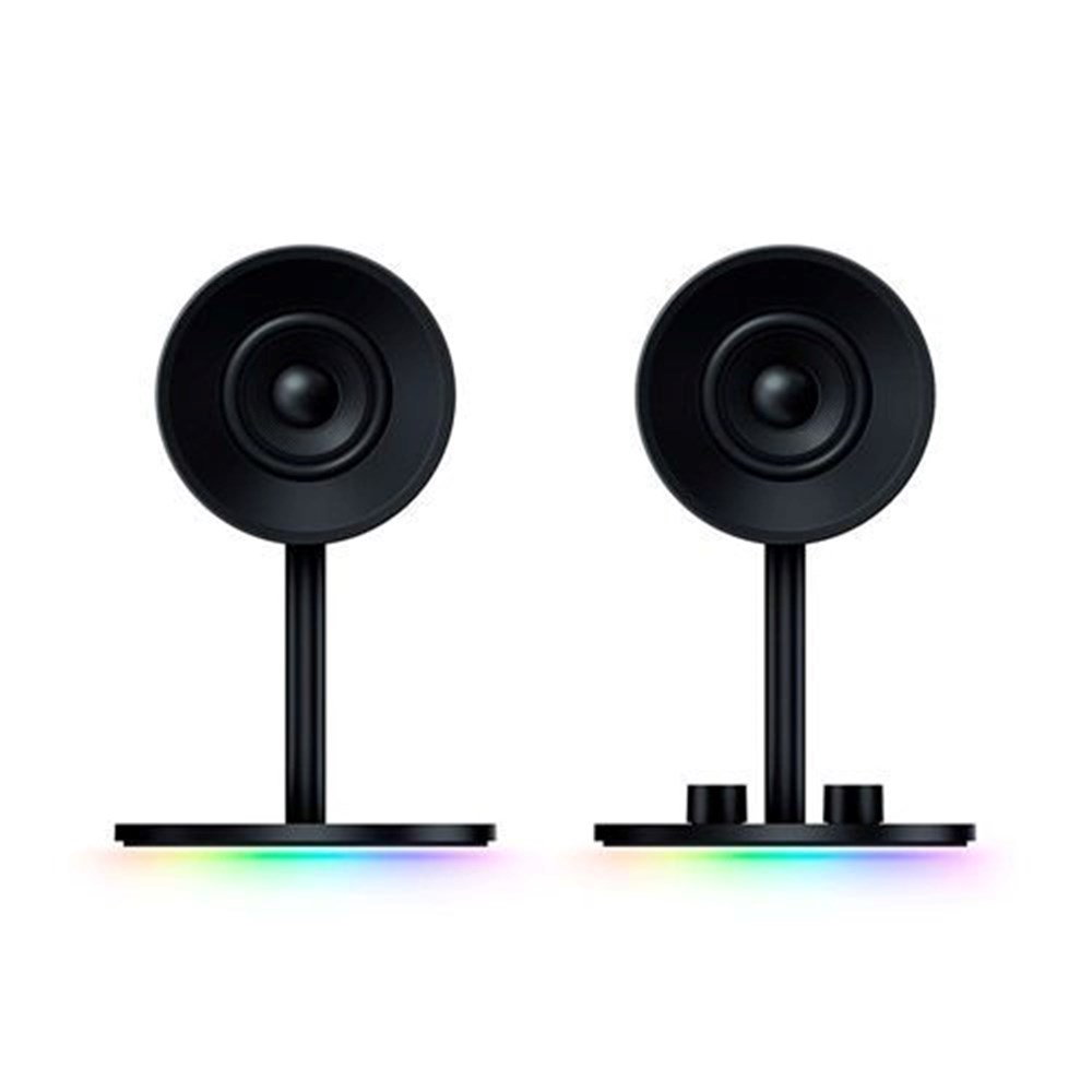 Razer Nommo Chroma 2 Channel Stereo Gaming Computer Speakers with RGB Lighting - Black