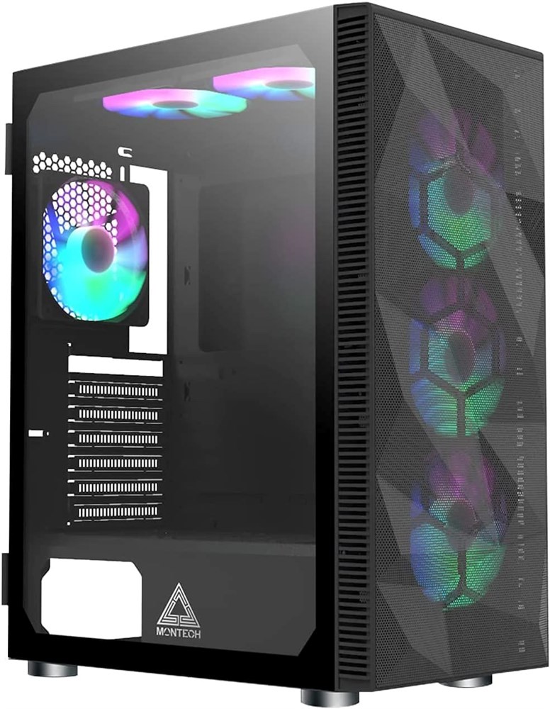 X3 Mesh Tempered Glass ATX Mid-Tower Computer Case - Black