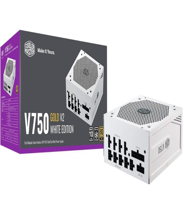  Cooler Master V750 Gold V2 White Edition Full Modular, 750W, 80+ Gold Efficiency