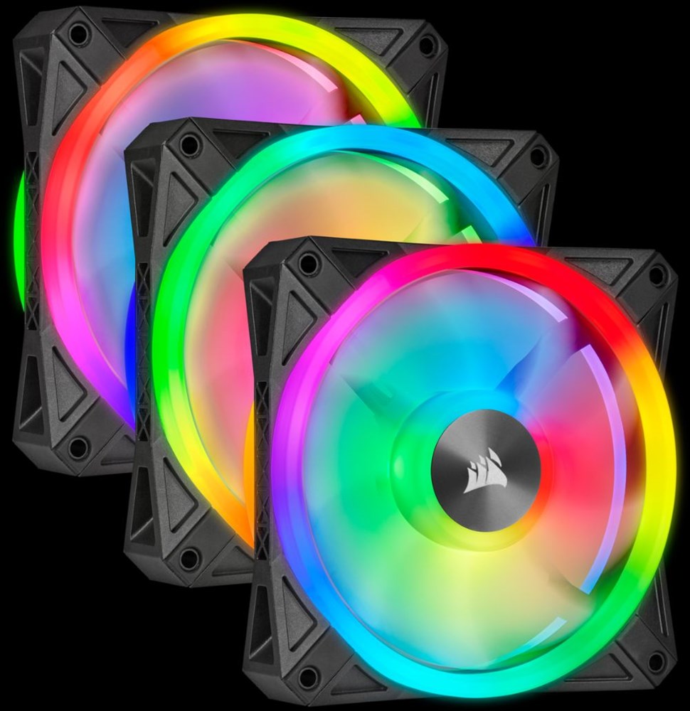 Corsair iCUE QL120 RGB 120mm PWM Triple Fan with Lighting Node CORE