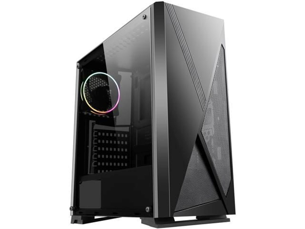  DIYPC Rainbow-Flash-V3 Black Steel / Tempered Glass ATX Mid Tower Computer Case
