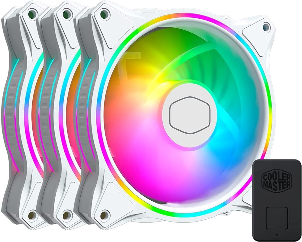 Cooler Master MasterFan MF120 Halo White Edition 3in1 Duo-Ring ARGB 3-Pin Lighting Fan