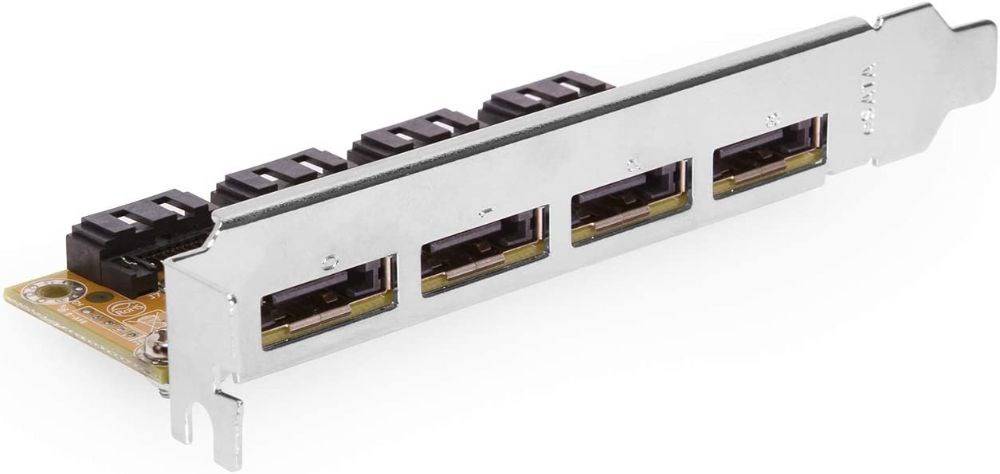  Coolgear Internal to External eSATA 4 Port PCI Bracket 