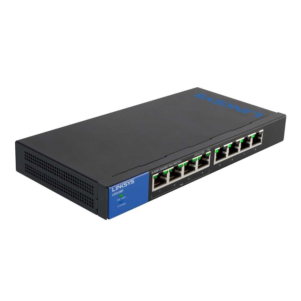 Linksys Business LGS108P 8-Port Desktop Gigabit PoE+ Unmanaged Switch I Metal Enclosure